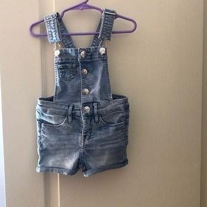 Toddler girl jean overall shorts